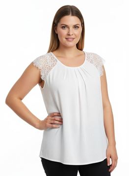 Immagine di LINEN AND COTTON TOP WITH LACE